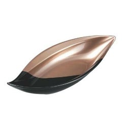 盛器 (大)しずく鉢ブラウンメタ/黒裏黒塗