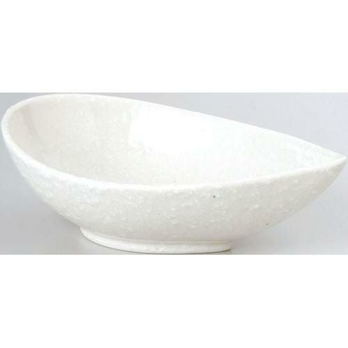 12-162-4 珍味＆小付 15cm片口鉢 粉引 15×9.6×5.1(cm)