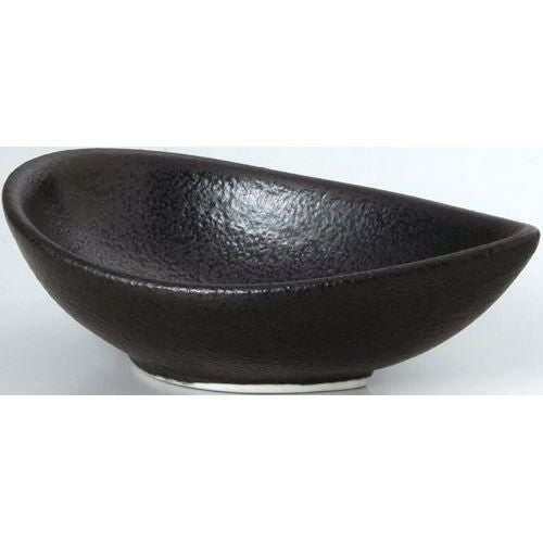12-162-15 珍味＆小付 12cm片口鉢 黒耀 12×7.3×4(cm)