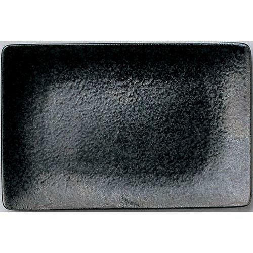 12-111-3 角和皿 18cm長角皿 黒耀 18.4×12.2×1.8(cm)