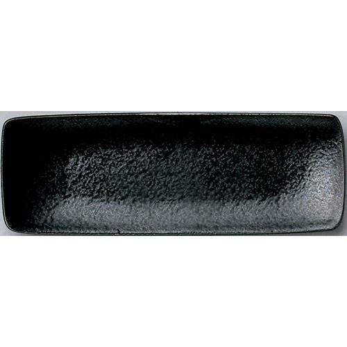 12-111-6 角和皿 18cm細角皿 黒耀 18.3×6.6×1.9(cm)