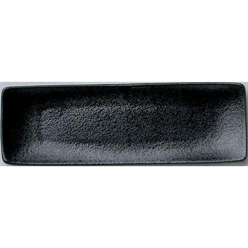 12-111-5 角和皿 24cm細角皿 黒耀 24.4×8.1×2(cm)