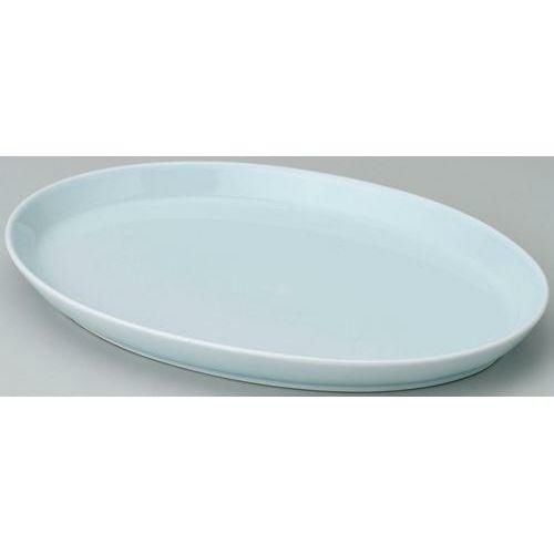 12-130-13 天青 32cmプラター 青白磁 32×20.5×2.6(cm)