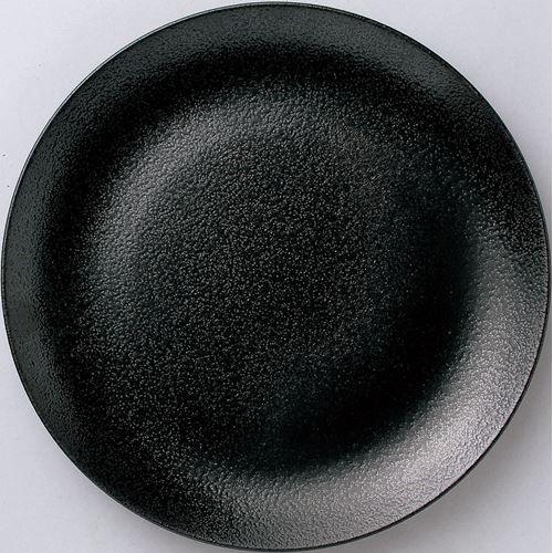 12-58-9 和風中華 メタ玉28cm皿 黒耀 28×3.4(cm)