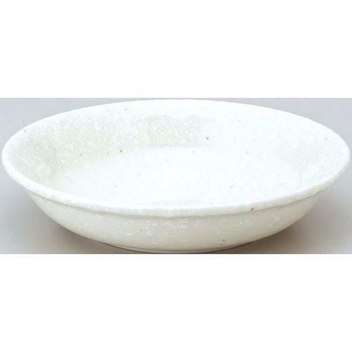 12-85-13 和風中華 メタ玉14cm深皿 粉引14.2×3.1(cm)