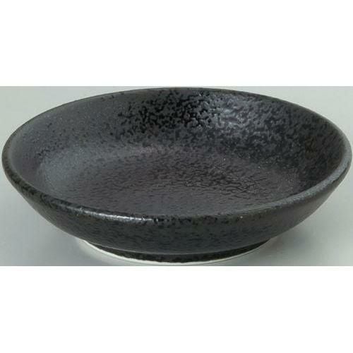 12-61-6 和風中華 メタ玉10cm深皿 黒耀 10×2.5(cm)