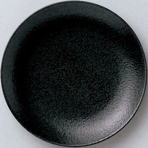 12-58-14 和風中華 メタ玉16cm皿 黒耀 16.5×2.2(cm)