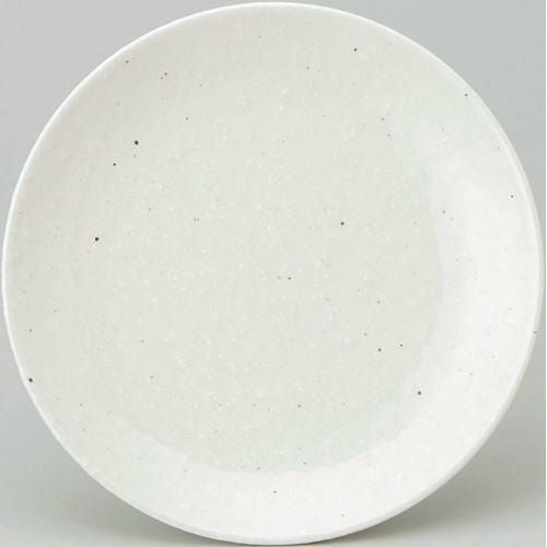 12-83-26 和風中華 メタ玉16cm皿 粉引16.5×2.2(cm)
