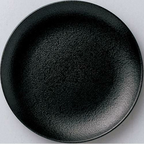 12-58-13 和風中華 メタ玉19cm皿 黒耀 19×2.4(cm)