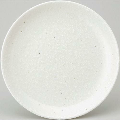 12-83-25 和風中華 メタ玉19cm皿 粉引19×2.4(cm)