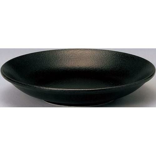12-61-1 和風中華 メタ玉25cm深皿 黒耀 24.7×5.1(cm)
