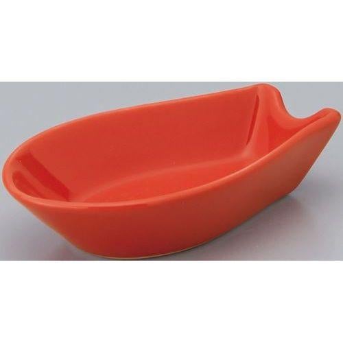 12-166-30 レンゲ 受台 赤9.4×5.6(cm)