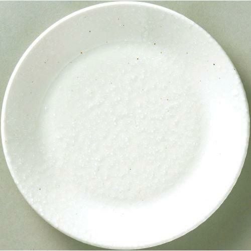 12-83-4 水明 19cm皿 粉引19.8×2.4(cm)