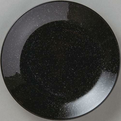 12-72-3 水明 21cm皿 黒御影 21.6×2.7(cm)