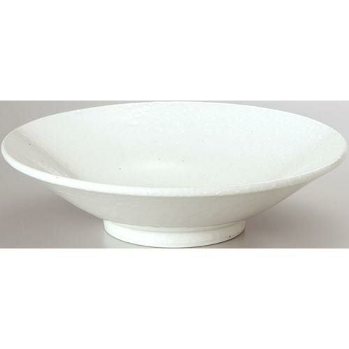 12-89-2 和風中華 切立高台23cm浅丼 粉引 23.5×6.3(cm)