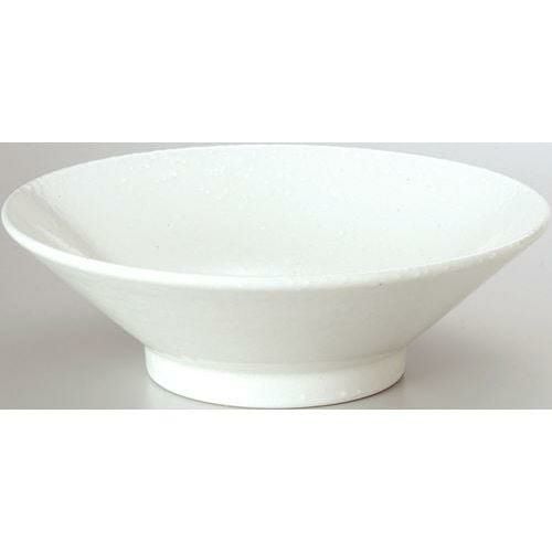 12-89-1 和風中華 切立高台24cm浅丼 粉引 24.2×7.9(cm)
