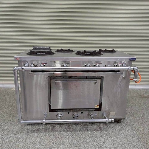 業務用/新品】【マルゼン】ガスレンジ 4口 デラックスタイプ MGRD-126D