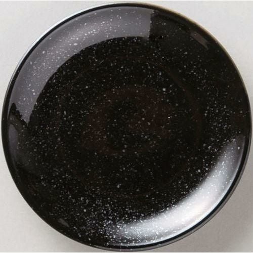 12-73-20 黒中華 メタ玉15cm皿 黒御影 14.9×2.3(cm)