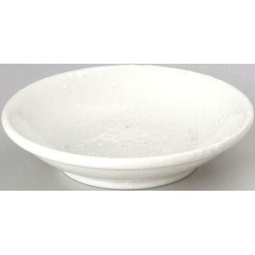 12-85-17 和風中華 メタ玉9cm深皿 粉引 9.5×2.1(cm)
