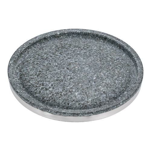 長水石焼丸型プレート 補強リング付 YS-0628A 28cm