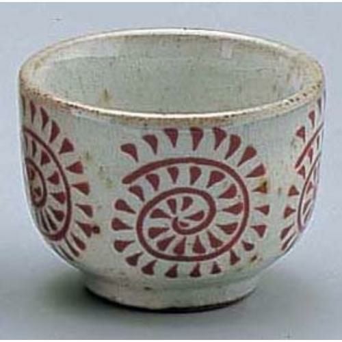 朱タコ唐草ぐい呑 D02-37