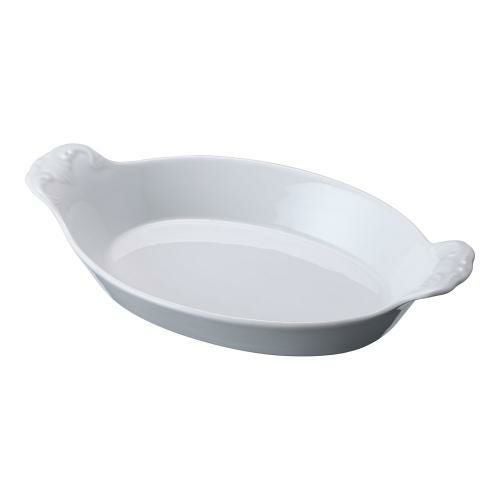 シェーンバルド オーバルグラタン皿 白 (手付) 0298-21W