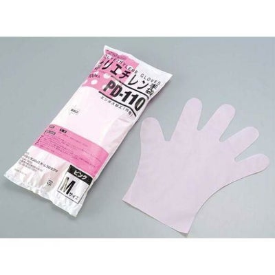 ダンロップ ポリエチレン手袋(100枚入)PD-110 ピンク M
