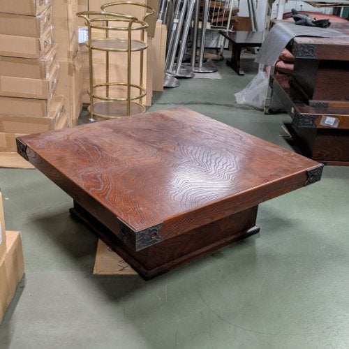 中古】座卓 茶 幅900×奥行900×高さ350 【送料別途見積】【業務用