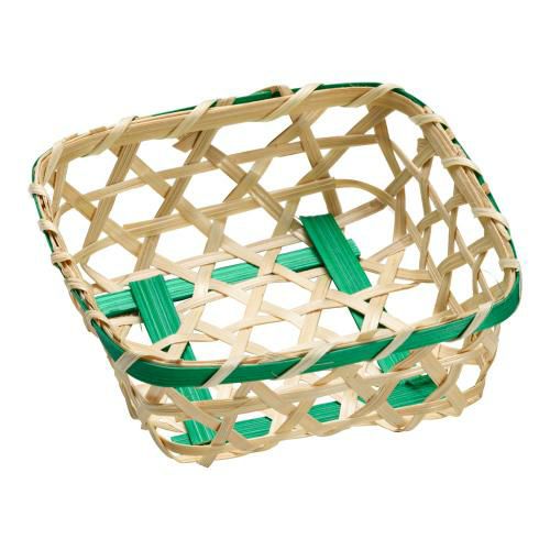 竹製 珍味籠(10個入) 3021 ミニ角8 グリーン
