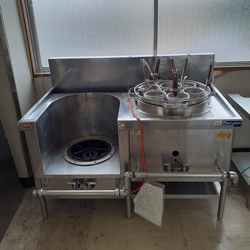 業務用/新品】【マルゼン】外管式中華レンジ 2口 スープ＋ゆで麺 MRS