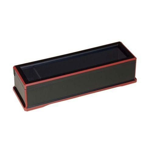 ABS 箸箱 黒渕朱(楊枝入付)24cm 幅305×奥行102×高さ70(mm)