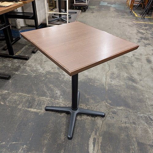 中古】テーブル 茶木縁木目 十字脚 幅500×奥行600×高さ700 【送料別途