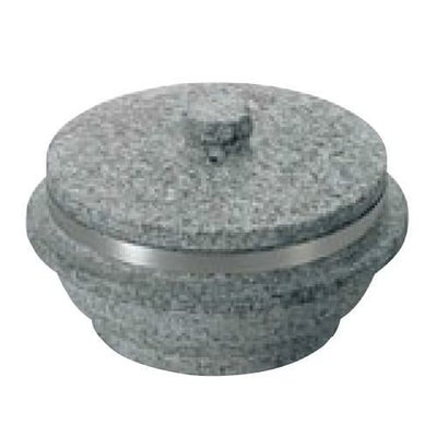 長水 遠赤 石焼釜(石蓋付)補強リング付 22cm