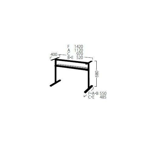 テーブル脚 TABLE LEG 対立脚 DT517-B 幅520×高さ680(mm)