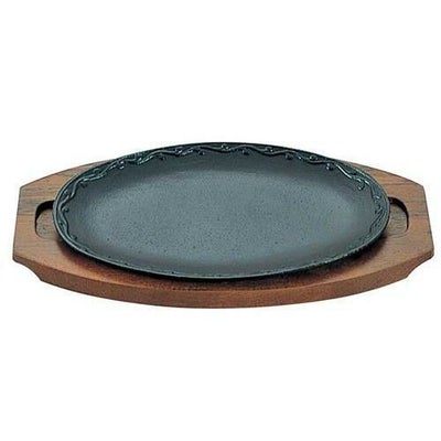 【アサヒ 鉄 ステーキ皿 A-104-32 唐草】 幅278×奥行175(mm)【グループA】