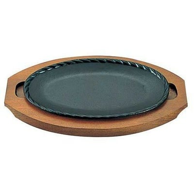 アサヒ 鉄 ステーキ皿 A-117-38 縄目