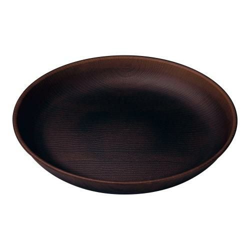 WOOD ラウンドプレート 24cm ダークブラウン