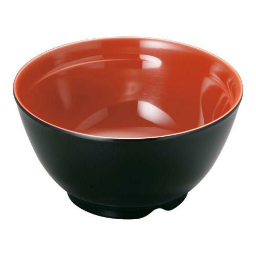 ニューメラミン汁椀 (外黒内朱) M-354 身