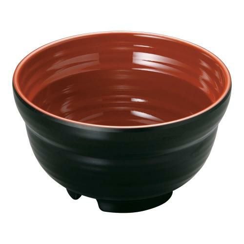 ニューメラミン汁椀 (外黒内朱) M-815 身