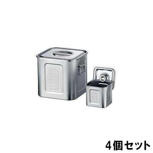 21-0 目盛付角キッチンポット 18cm【4個セット】