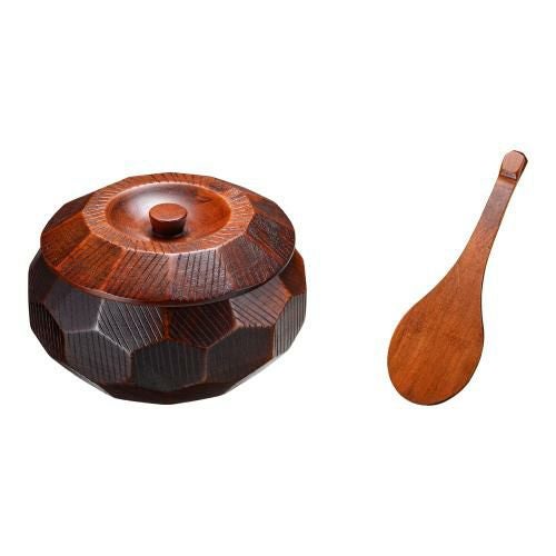 摺り漆木製飯器セット(蓋付) 大 25782