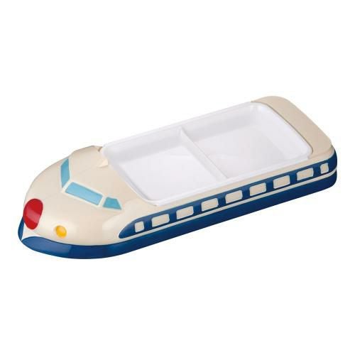 メラミンお子様ランチ皿 新幹線 ブルー