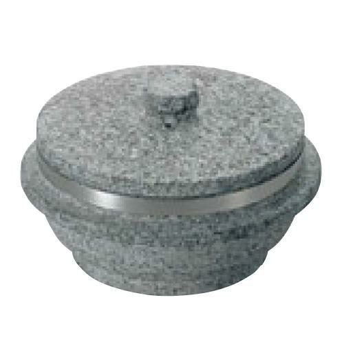 長水 遠赤 石焼釜(石蓋付)補強リング付 24cm