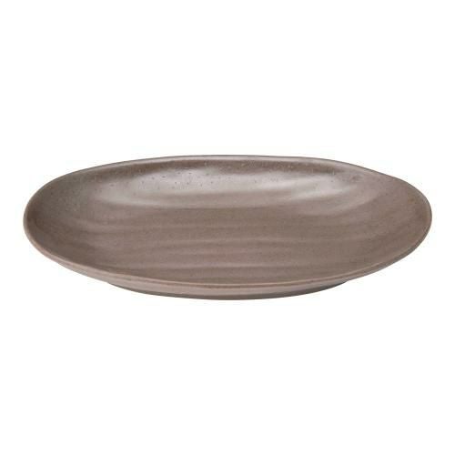 マイン メラミンウェア 茶 小判皿 大 M11-569