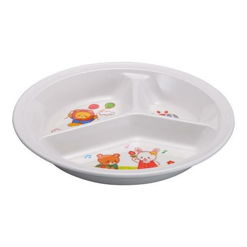 メラミンお子様食器 「みんなともだち。」 3ッ切ランチ皿 YMA-1