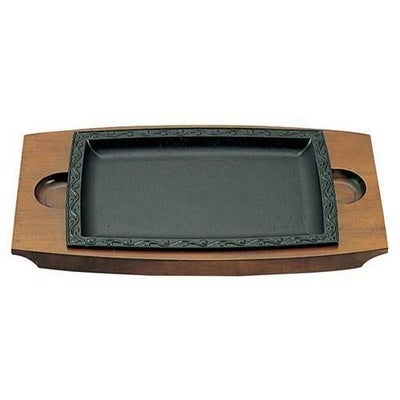 【アサヒ 鉄 ステーキ皿 A-113-38 角唐草 大】 幅255×奥行175(mm)【グループA】