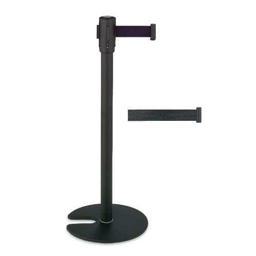 ベルトパーテーションスタンドD (スチール)黒