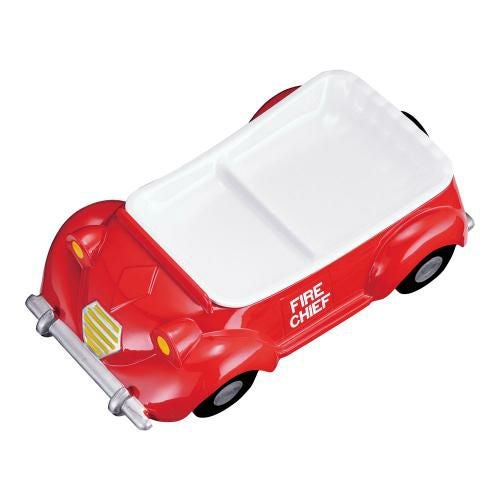 メラミンお子様ランチ皿 オープンカー 消防車(赤)