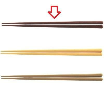 箸 22.7cm六角箸ブラウン