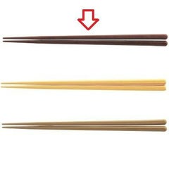 箸 22.7cm六角箸ブラウン